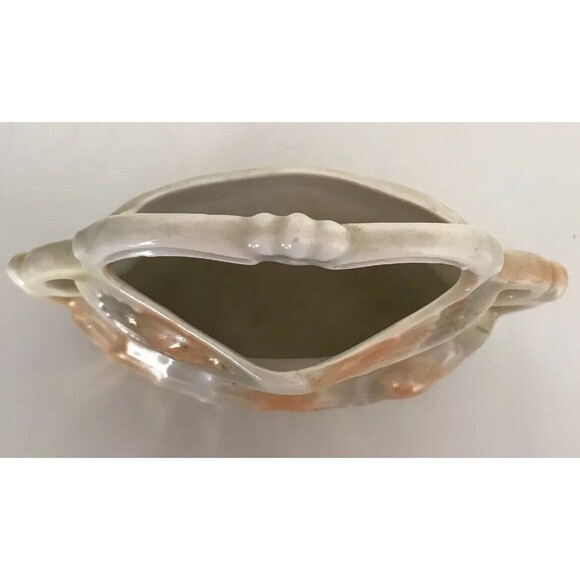 Vintage Porcelain iridescent pearl Trinket Container Vase With Handle 4" x 6" - Picture 6 of 11